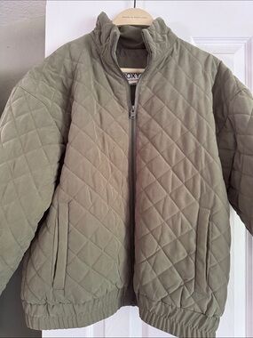 Roxy Quilted Olive Green womens puffer jacket